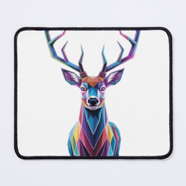 Item preview, Multicolored neon-style geometric deer designed and sold by bsbd-action.