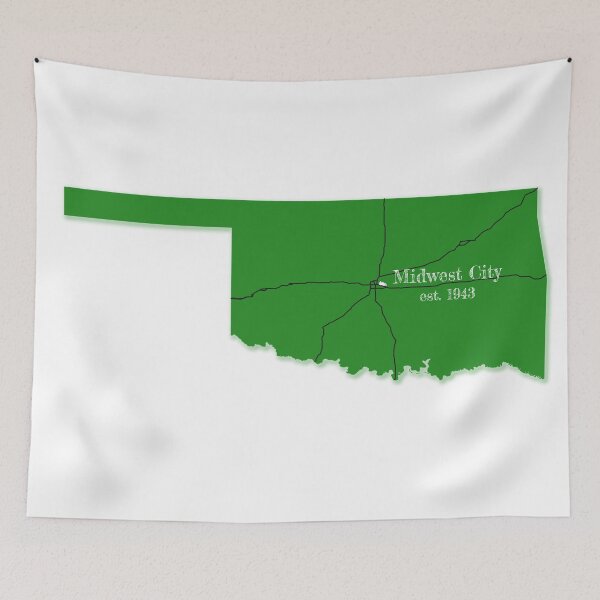 Item preview, Midwest City, OK [Green] designed and sold by PhilbonianDezin.