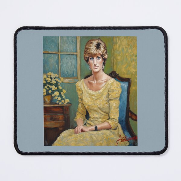 Item preview, "Elegant Icon: Diana Spencer in Yellow Dress" designed and sold by Artisticanvas.