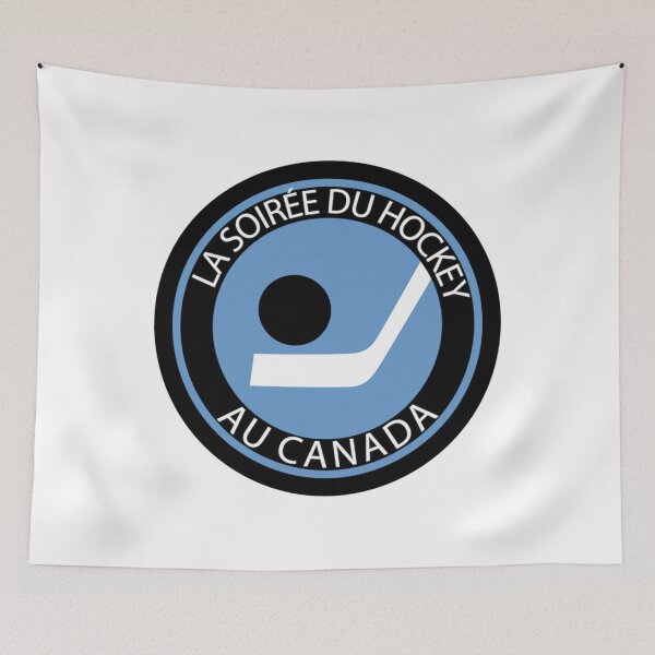 Item preview, Hockey Night In French Logo. Multilingual . Vintage Retro Iconic Quebec Province Canada Parody Ice Puck Canadian Design. designed and sold by Adeleahn.