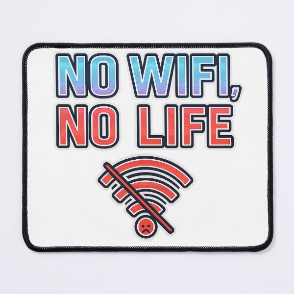 Item preview, NO WIFI, NO LIFE – Glitchcore Neon Internet Humor Design designed and sold by DailyVibesCo.