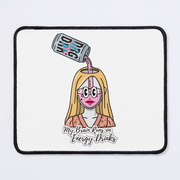 Item preview, My Brain Runs on Energy Drinks | Funny Student Gamer Caffeine Design designed and sold by P-L-Sardines.
