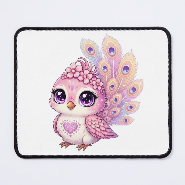 Item preview, Kawaii Fantasy Bird with Pink Glitter Wings designed and sold by PixeloraStudio.