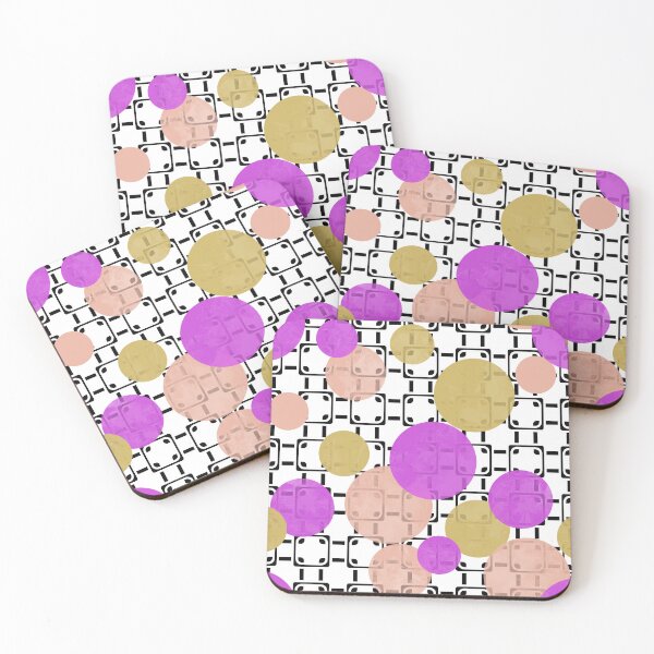 Item preview, Multicolored watercolor polka dots on a geometric background  multicolored designed and sold by fuzzyfox.