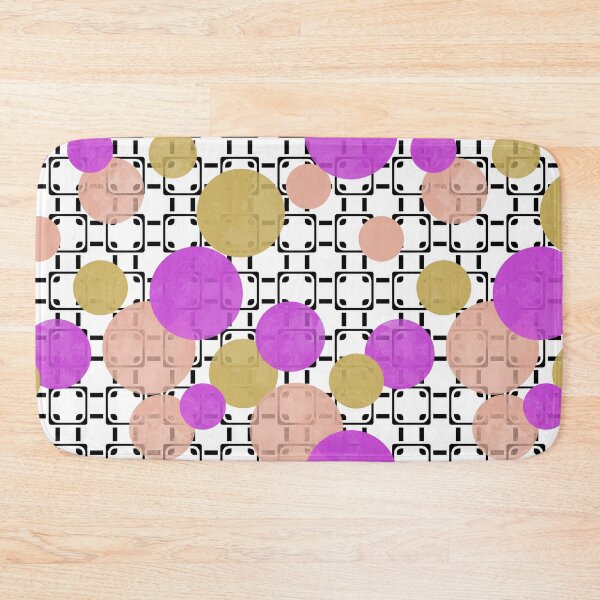 Item preview, Multicolored watercolor polka dots on a geometric background  multicolored designed and sold by fuzzyfox.