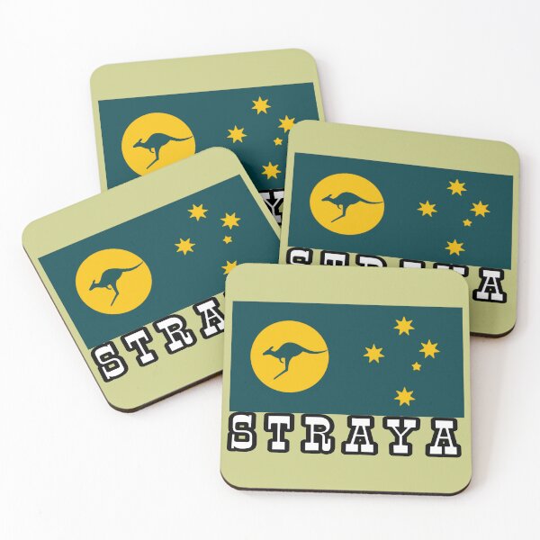 Item preview, STRAYA. Kangaroo Sun Flag Australia  designed and sold by Kangaroo Sun.