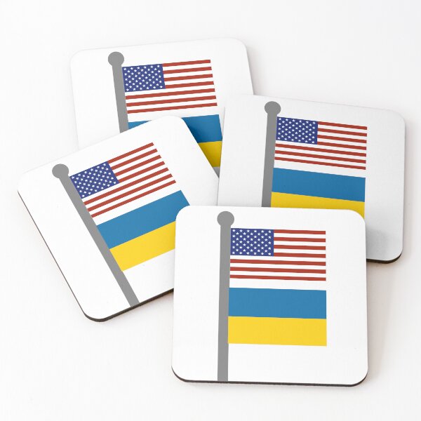Item preview, Flagpole with American and Ukrainian flag  designed and sold by Rachel the Artist .