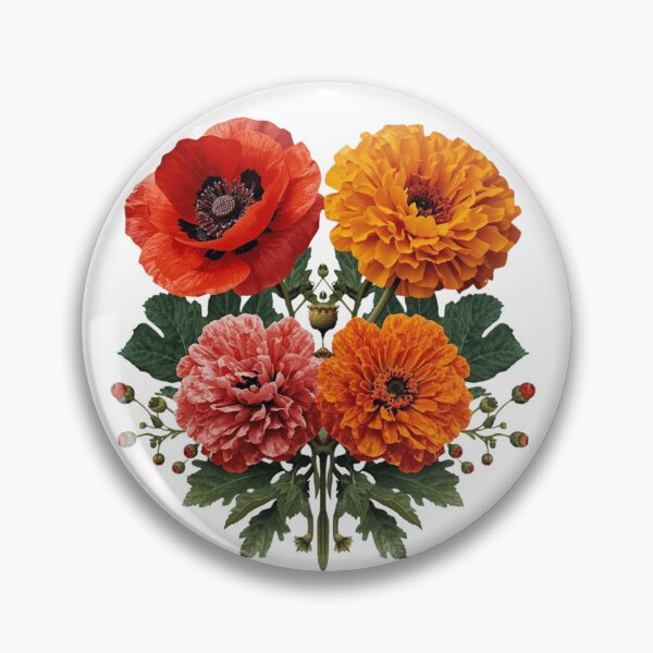 Item preview, “Botanical Collage of Poppy, Geranium & Calendula with Inspirational Quote” designed and sold by NomadikStudio.