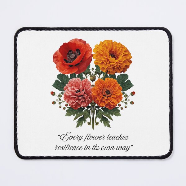 Item preview, “Botanical Collage of Poppy, Geranium & Calendula with Inspirational Quote” designed and sold by NomadikStudio.