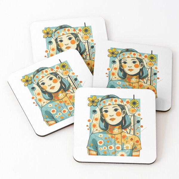 Item preview, Serene Portrait in Floral Harmony and Geometry designed and sold by MoodsDesigns.