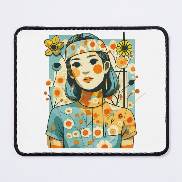 Item preview, Serene Portrait in Floral Harmony and Geometry designed and sold by MoodsDesigns.