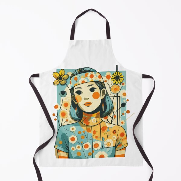 Item preview, Serene Portrait in Floral Harmony and Geometry designed and sold by MoodsDesigns.