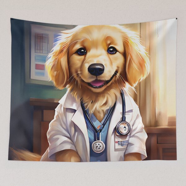 Item preview, Puppy Doctor in Sunlit Office designed and sold by Wags & Tails.