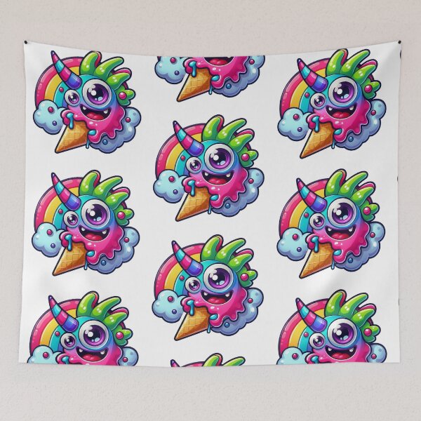 Item preview, Unicorn Monster Ice Cream with Rainbow Kawaii and Colorful Design designed and sold by DibuHumor.