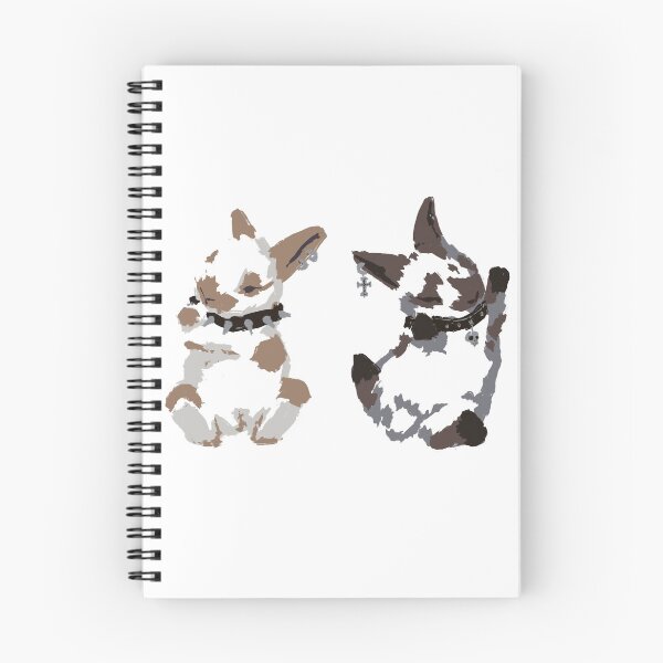 Item preview, Goth Bunnies designed and sold by Cute & Funny Hand-Drawn Prints | Happy Doodle Friends Shop.