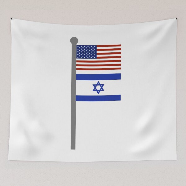 Item preview, Flagpole with American and Israeli flags  designed and sold by Rachel the Artist .