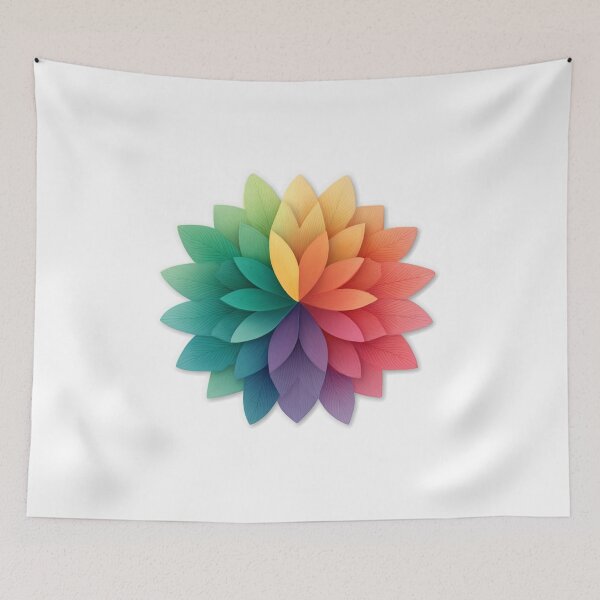 Item preview, Rainbow Petal Mandala - Color Wheel Floral Geometry Calm Zen Sticker Art designed and sold by StickerHavenn.