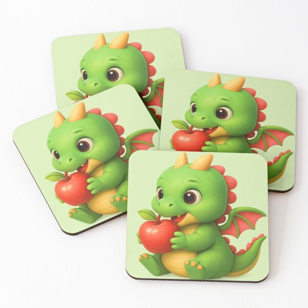 Item preview, Baby Dragon with Apple – Mystical Sweetness designed and sold by DataPixelRenzo.