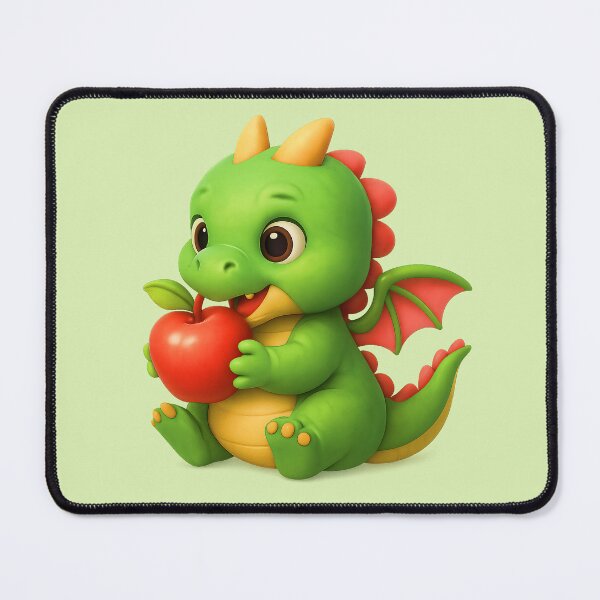 Item preview, Baby Dragon with Apple – Mystical Sweetness designed and sold by DataPixelRenzo.