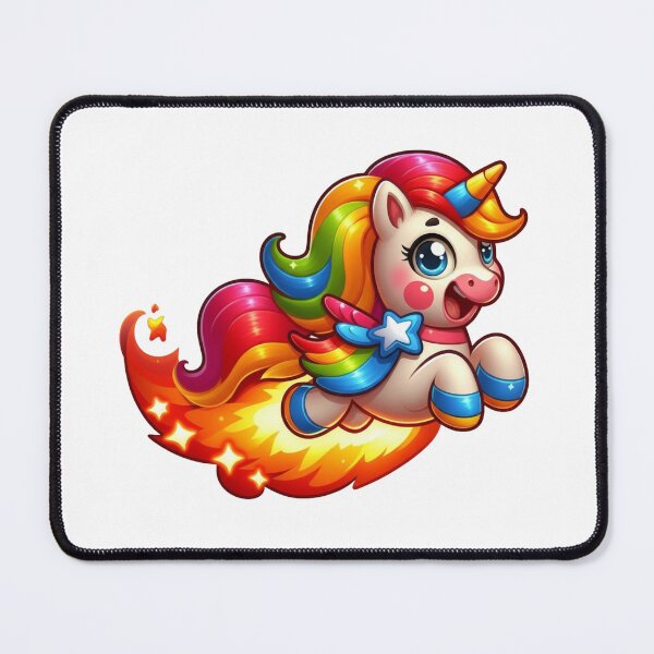 Item preview, Flying Unicorn with Rainbow Hair Magical and Colorful Design designed and sold by DibuHumor.