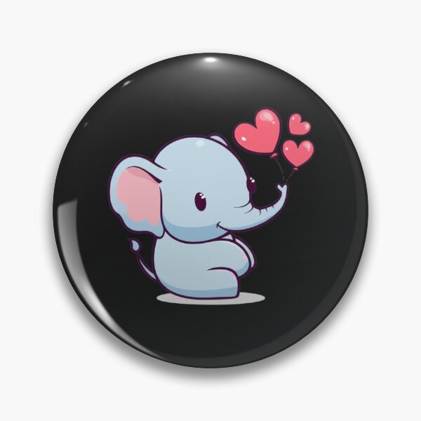 Item preview, Chibi Elephant Blowing Heart Bubbles – Cute Kawaii Funny Elephant Design designed and sold by ColorSplash123.