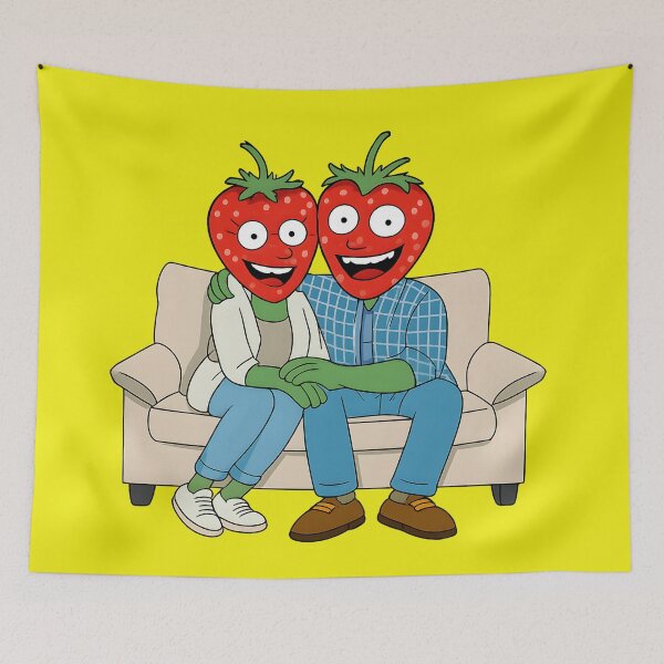 Item preview, Strawberry Couple on the Couch – Fruit Love designed and sold by DataPixelRenzo.