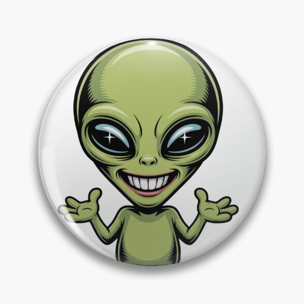Item preview, Cute Funny Playful Smiling Green Cartoon Alien Space Character designed and sold by OodChillArt.