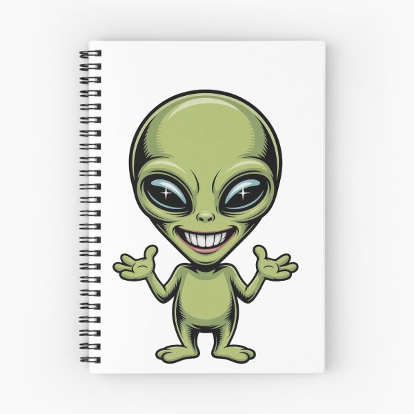 Item preview, Cute Funny Playful Smiling Green Cartoon Alien Space Character designed and sold by OodChillArt.