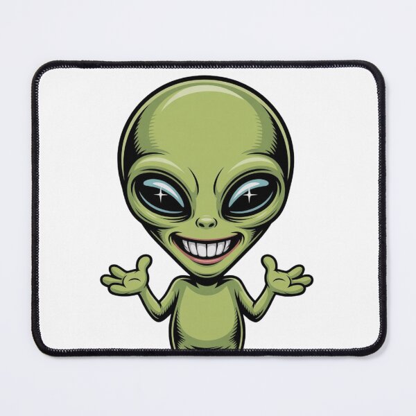 Item preview, Cute Funny Playful Smiling Green Cartoon Alien Space Character designed and sold by OodChillArt.