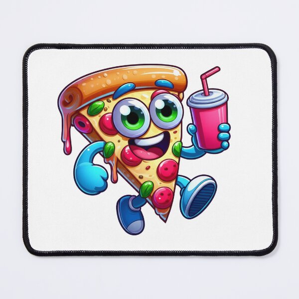 Item preview, Happy Pizza Slice with Soda Fun and Vibrant Design designed and sold by DibuHumor.