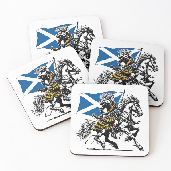 Item preview, Highland Warrior with Scottish Flag – Braveheart Style Design designed and sold by CelticSoulShop.