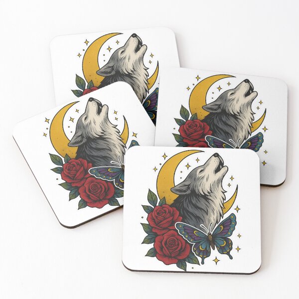 Item preview, Howling Wolf & Roses – Celestial Butterfly Aesthetic Design designed and sold by DailyVibesCo.