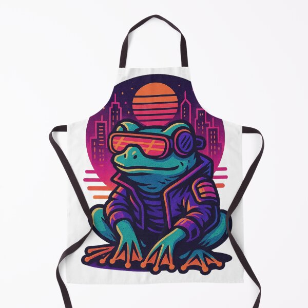 Item preview, Cyberpunk Frog – Neon Vaporwave Amphibian | Retro-Futuristic City Night Cartoon Design for Stickers & Apparel designed and sold by Memorph.