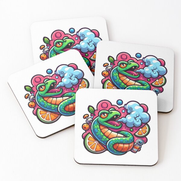 Item preview, Orange Vaping Snake Vibrant Pop Art Design designed and sold by DibuHumor.