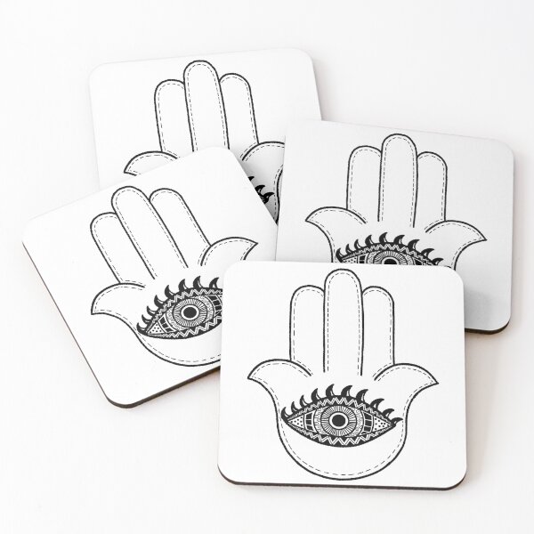 Item preview, Hamsa Hand with Eye – Line Art Protection Symbol designed and sold by PangmulCartoon.