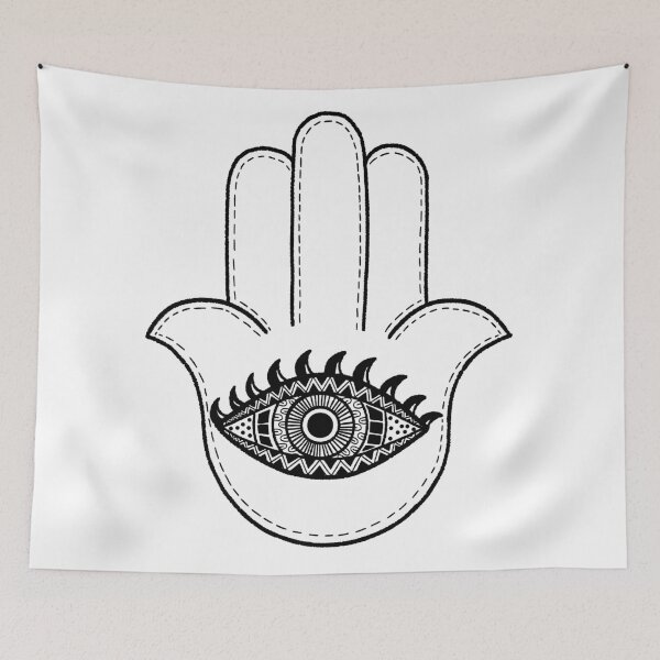 Item preview, Hamsa Hand with Eye – Line Art Protection Symbol designed and sold by PangmulCartoon.