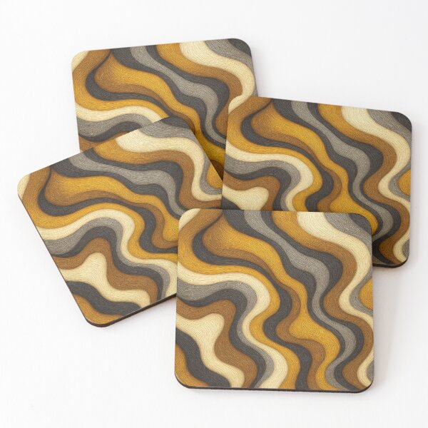 Item preview, Golden Fur Waves designed and sold by Kaleidoscope Print.