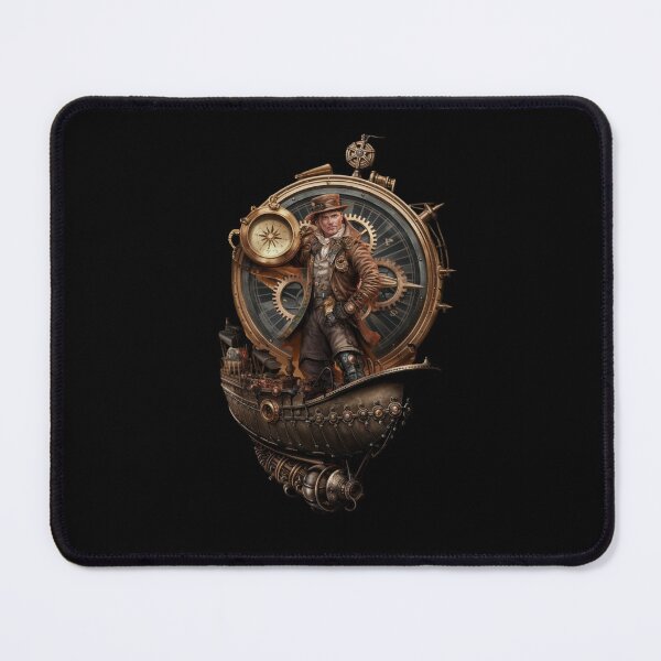 Item preview, Steampunk Explorer with Airship and Compass designed and sold by Shop9999.