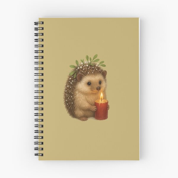 Item preview, Cute Christmas Hedgehog with Candle – Cozy Holiday Illustration designed and sold by CreativeThoughts .