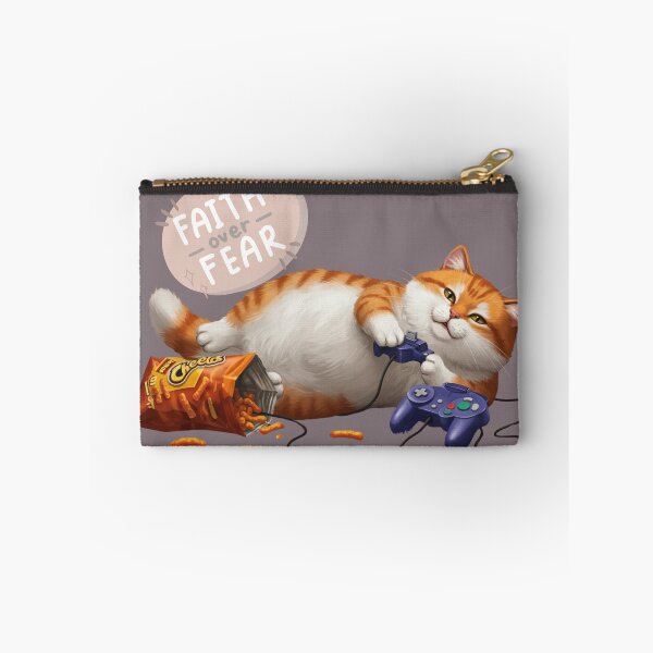 Item preview, faith no fear cat eating chips classic tshirt designed and sold by anandsiva2703.