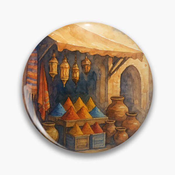 Item preview, Colorful Marrakesh Market – Watercolor Illustration designed and sold by Tadeusz1.