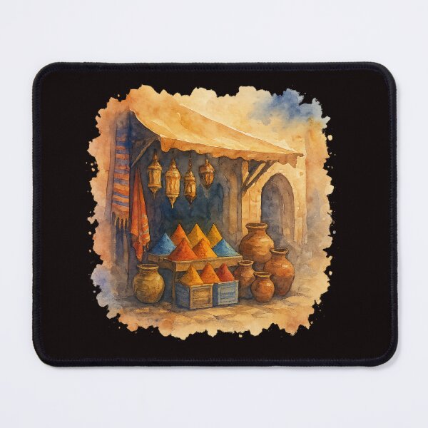 Item preview, Colorful Marrakesh Market – Watercolor Illustration designed and sold by Tadeusz1.