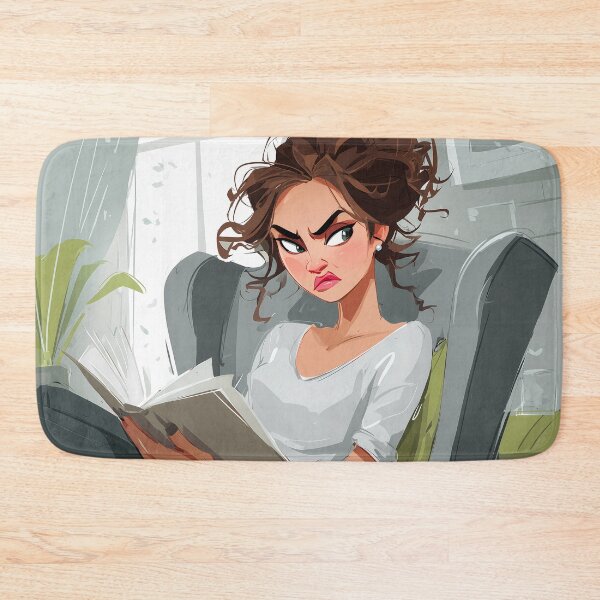 Item preview, Plot Twist Rage in the Reading Nook, Frustrated Woman Reading in a Modern Chair designed and sold by Chytanka.
