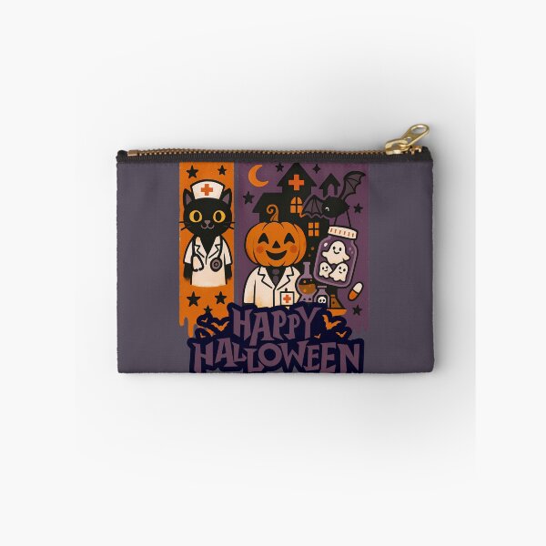 Item preview, Whimsical Halloween Cat Nurse Collage in 2 Panels designed and sold by MoodsDesigns.