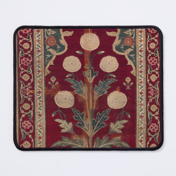 Item preview, Mughal Poppy Carpet Ruby Red and Sage Botanical Panel designed and sold by trajeado14.