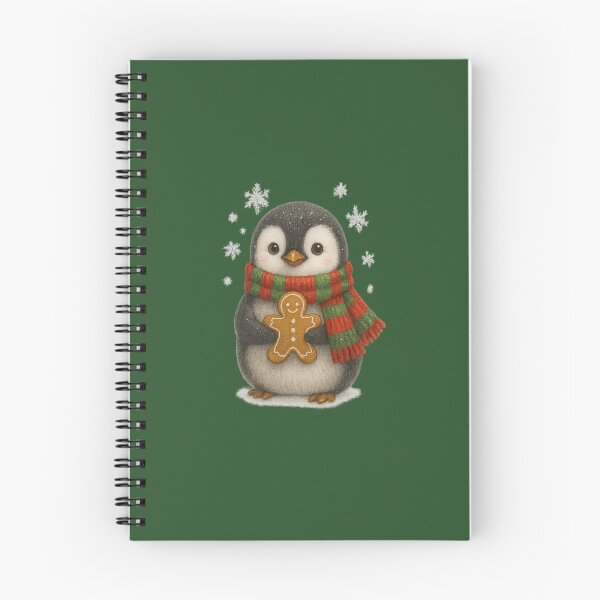 Item preview, Cute Christmas Penguin with Scarf and Gingerbread Cookie – Festive Winter Illustration designed and sold by CreativeThoughts .