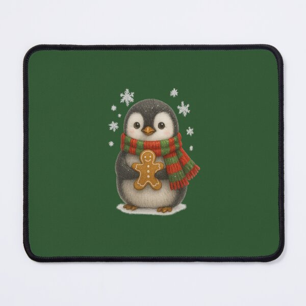 Item preview, Cute Christmas Penguin with Scarf and Gingerbread Cookie – Festive Winter Illustration designed and sold by CreativeThoughts .