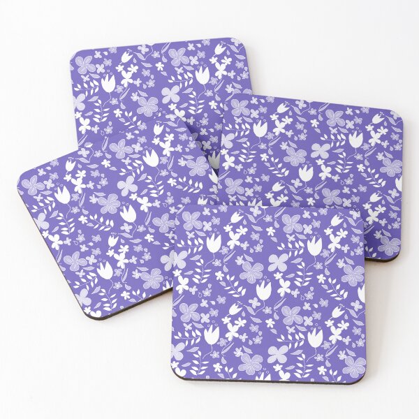 Item preview, Whimsical Modern Floral Pattern on Purple designed and sold by Artistestella.