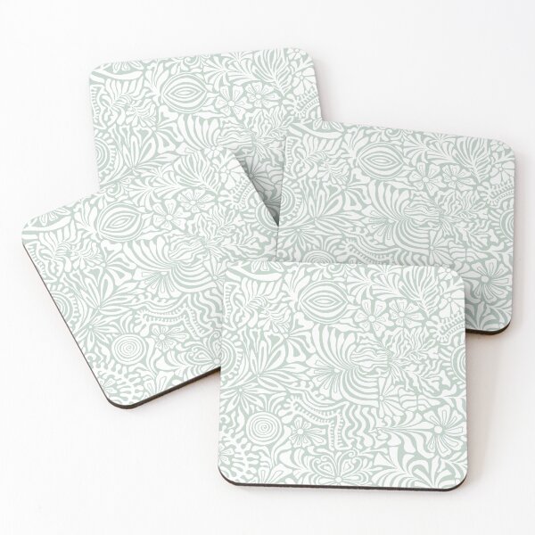 Item preview, Ellie-Greenish Hash Grey White designed and sold by Fabricatemyart.