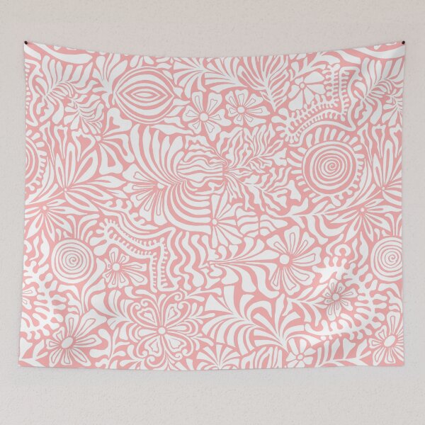 Item preview, Ellie-Crimson Dune- Rose Coral White designed and sold by Fabricatemyart.
